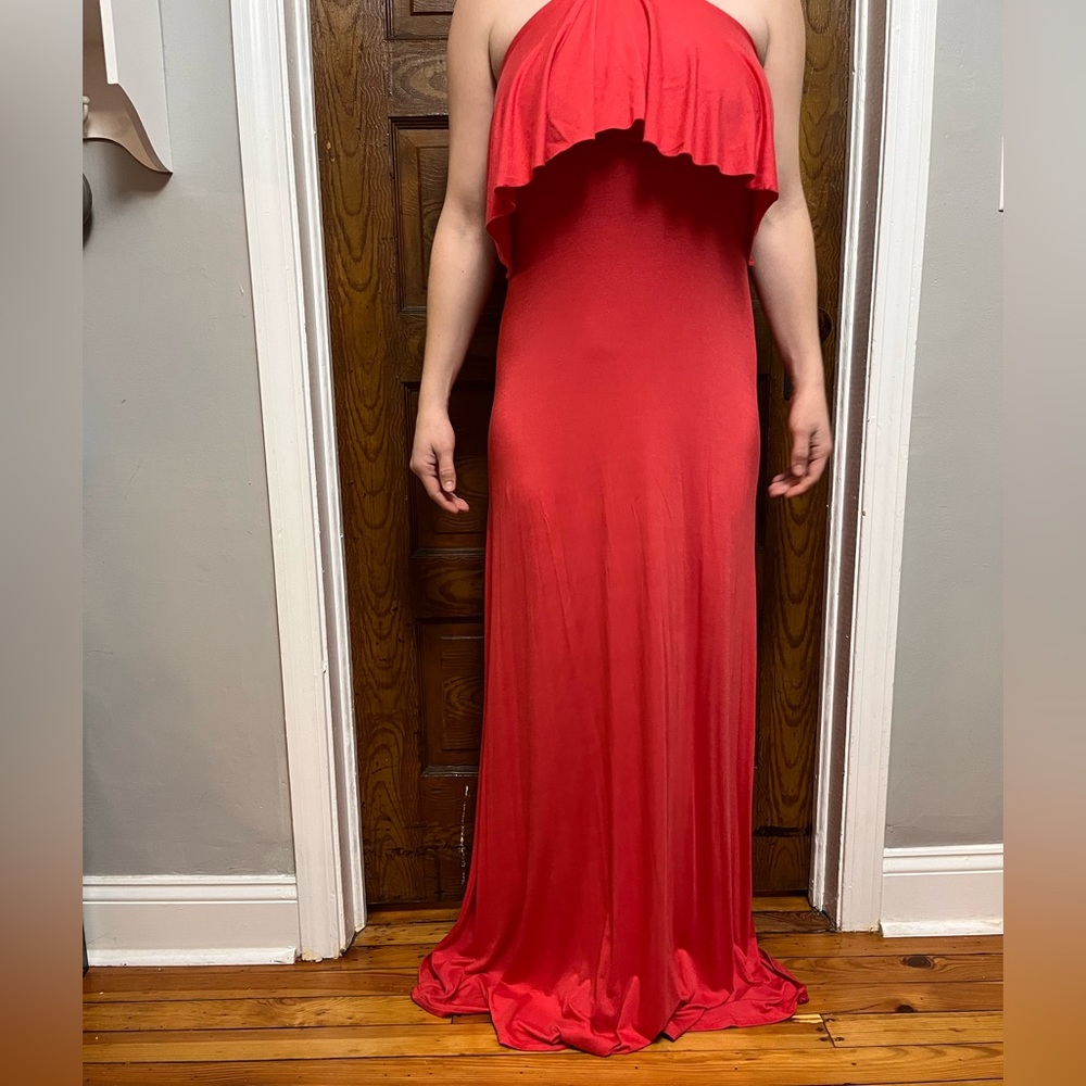 Arden B Backless Halter Maxi Dress Small